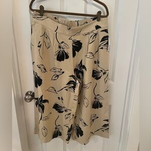 NWT Ophelia Roe Floral Print Wide-Leg Cropped Pants Size XL